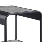 Table d'appoint moderne de 21 pouces avec étagères ouvertes, bois, gris, noir