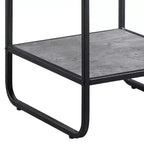 Table d'appoint moderne de 21 pouces avec étagères ouvertes, bois, gris, noir