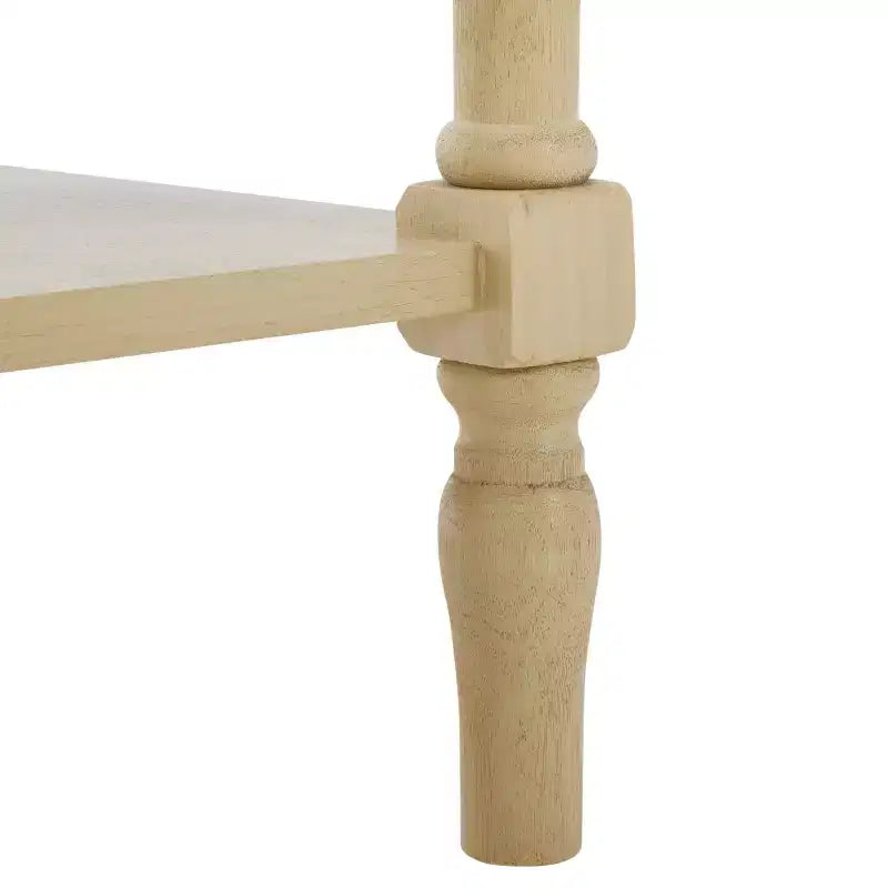 Tavolo consolle con 2 cassetti e ripiano aperto – Finitura naturale