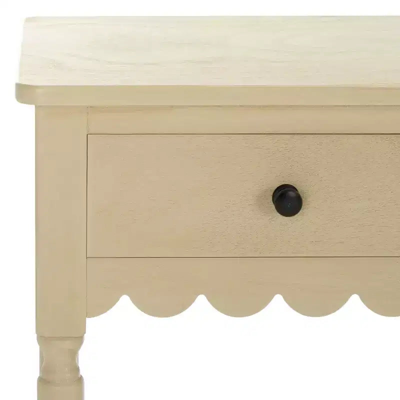 2-Drawer Console Table with Open Shelf – Natural Finish