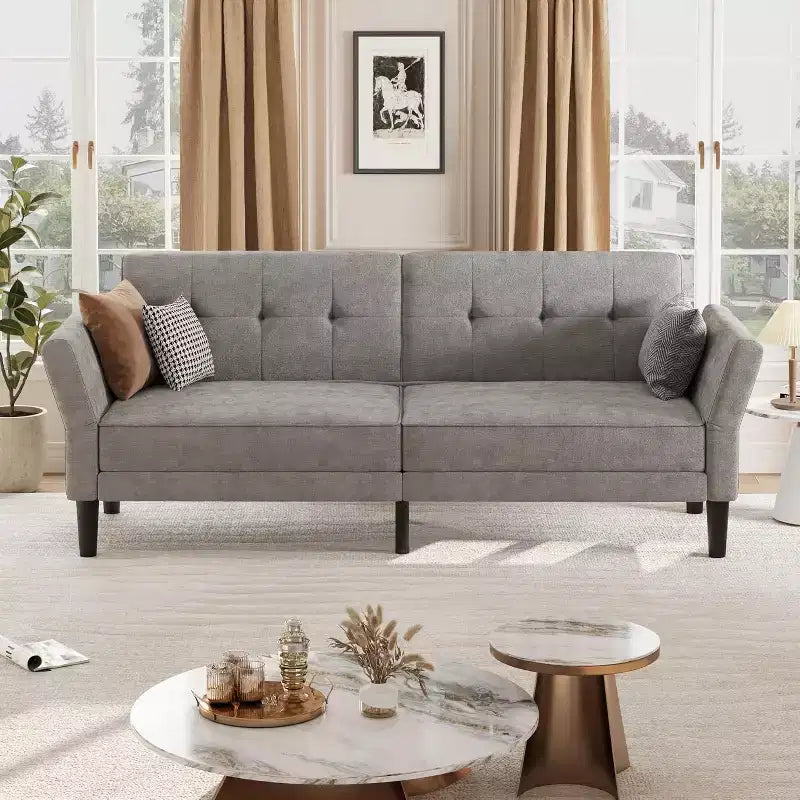 89" Verwandlungs-Futon-Schlafsofa mit verstellbarer Rückenlehne und Armlehnen