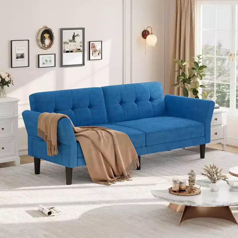 89" Verwandlungs-Futon-Schlafsofa mit verstellbarer Rückenlehne und Armlehnen