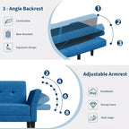 89" Verwandlungs-Futon-Schlafsofa mit verstellbarer Rückenlehne und Armlehnen