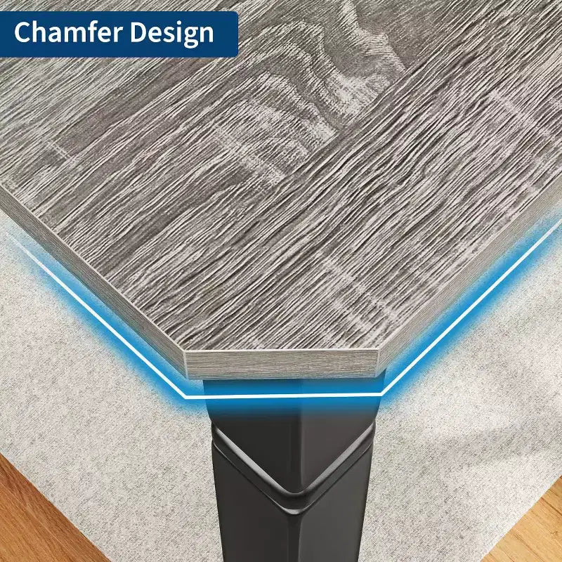Rectangular Extension Dining Table with Acacia Wood Top and Metal Frame